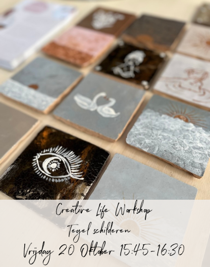 Creative life workshop Tegeltjes schilderen Vrijdag 20 Oktober 15:45 - 16:30