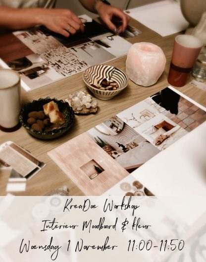 KreaDoe workshop moodboard en kleur in huis Woensdag 1 November 11:00