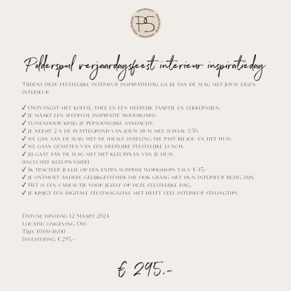 Polderspul verjaardagsfeest interieur inspiratiedag 12 Maart 2024 10:00 - 16:00 - Afbeelding 4