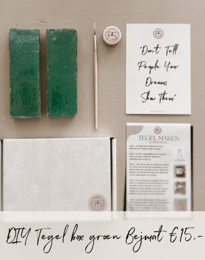 Tegel schilderen DIY box groen rechthoek