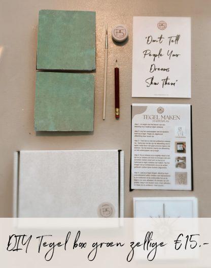 Tegel schilderen DIY box groen vierkant